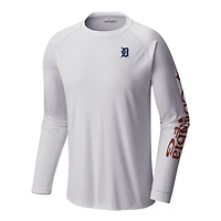 Men's Columbia White Detroit Tigers Terminal Tackle Long Sleeve Shirt