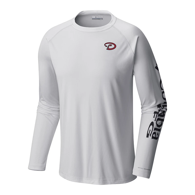 Men's Columbia White Arizona Diamondbacks Terminal Tackle Long Sleeve Shirt