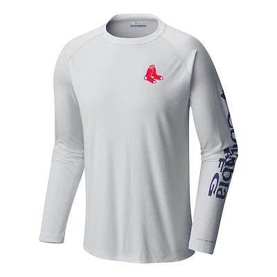 Men's Columbia White Boston Red Sox Terminal Tackle Long Sleeve Shirt