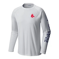 Men's Columbia White Boston Red Sox Terminal Tackle Long Sleeve Shirt