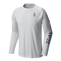 Men's Columbia White Los Angeles Angels Terminal Tackle Long Sleeve Shirt