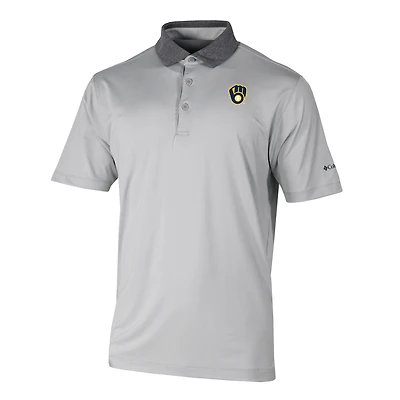 Men's Columbia Gray Milwaukee Brewers Settle Polo