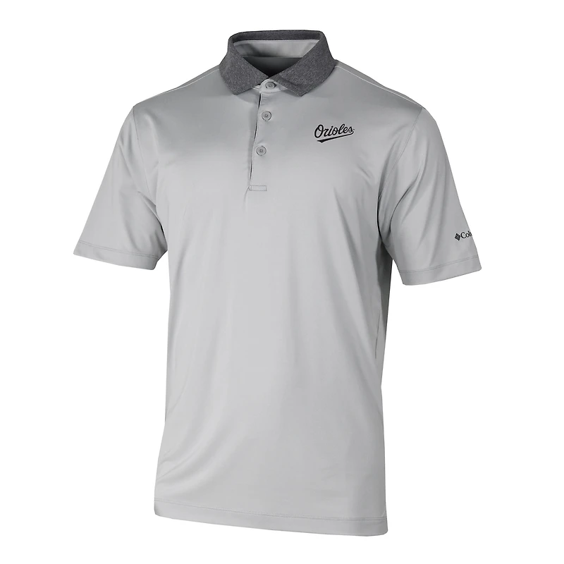 Men's Columbia Gray Baltimore Orioles Settle Polo
