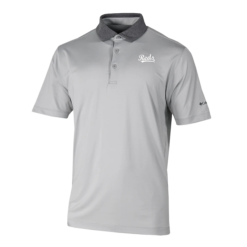 Men's Columbia Gray Cincinnati Reds Settle Polo