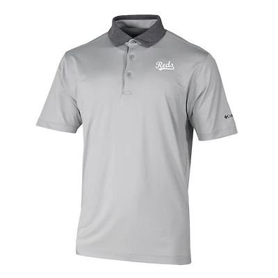 Men's Columbia Gray Cincinnati Reds Settle Polo