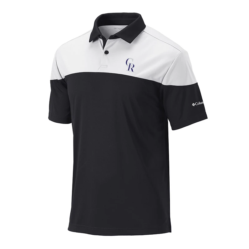 Men's Columbia Black Colorado Rockies Best Ball Polo