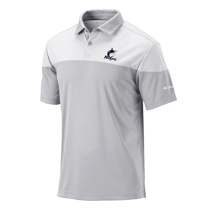 Men's Columbia Gray Miami Marlins Best Ball Polo