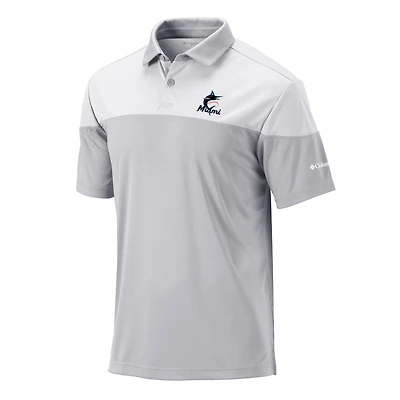 Men's Columbia Gray Miami Marlins Best Ball Polo