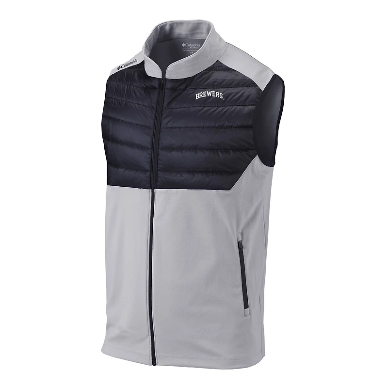 Men's Columbia Gray Milwaukee Brewers The Element Full-Zip Vest