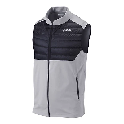 Men's Columbia Gray Milwaukee Brewers The Element Full-Zip Vest