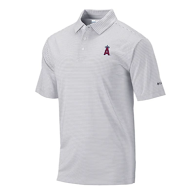 Men's Columbia Gray Los Angeles Angels Club Invite Polo