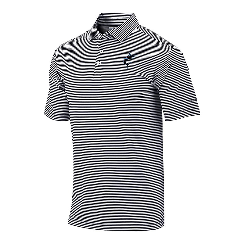 Men's Columbia Black Miami Marlins Club Invite Polo