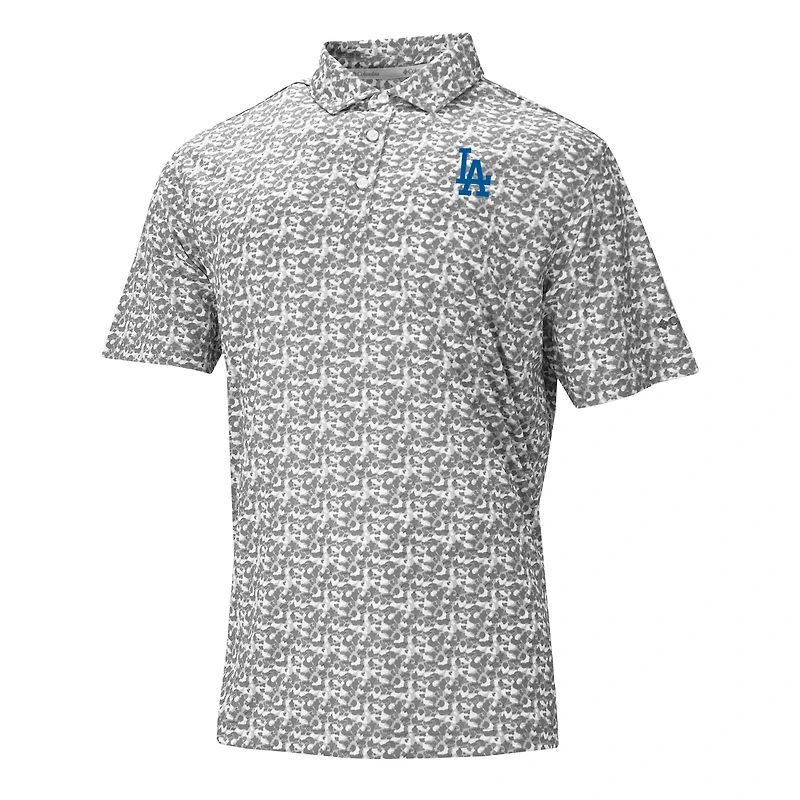 Men's Columbia Gray Los Angeles Dodgers Catchy Swing Polo