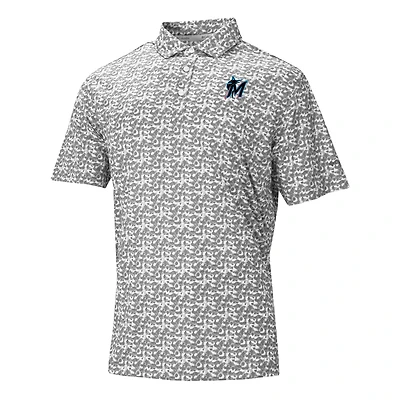 Men's Columbia Gray Miami Marlins Catchy Swing Polo