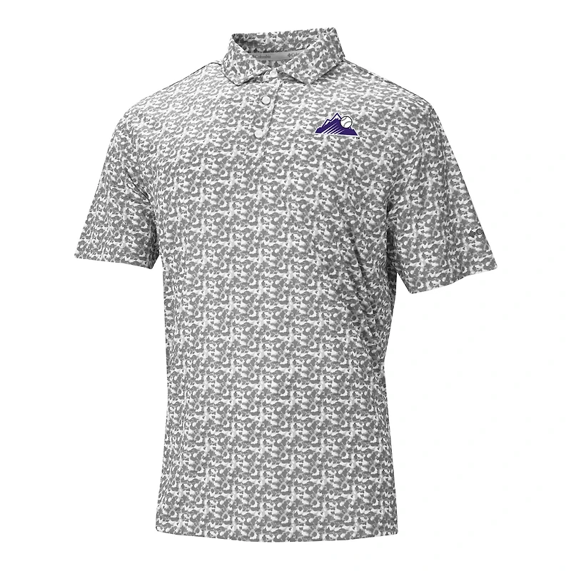 Men's Columbia Gray Colorado Rockies Catchy Swing Polo