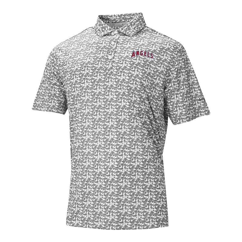 Men's Columbia Gray Los Angeles Angels Catchy Swing Polo