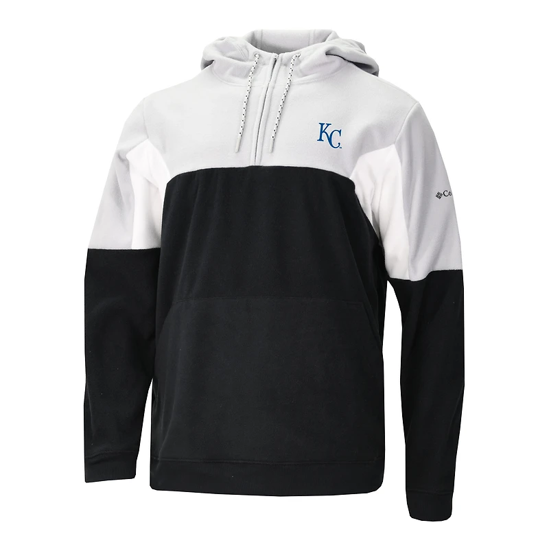 Men's Columbia Black Kansas City Royals Lodge Fleece Quarter-Zip Hoodie