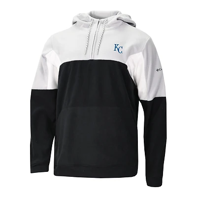 Men's Columbia Black Kansas City Royals Lodge Fleece Quarter-Zip Hoodie