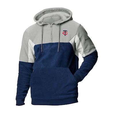 Men's Columbia Navy Minnesota Twins Lodge Fleece Quarter-Zip Hoodie