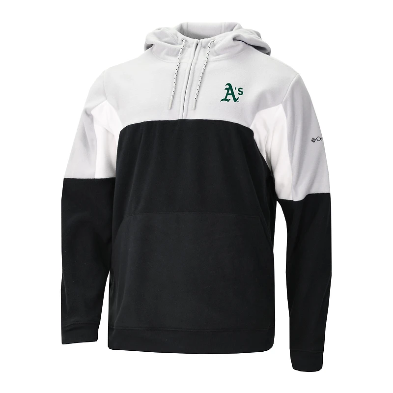 Men's Columbia Black Athletics Lodge Fleece Quarter-Zip Hoodie