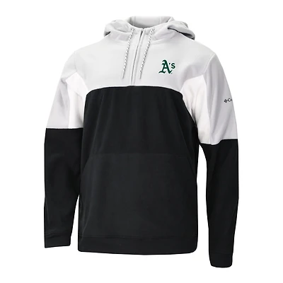 Men's Columbia Black Athletics Lodge Fleece Quarter-Zip Hoodie