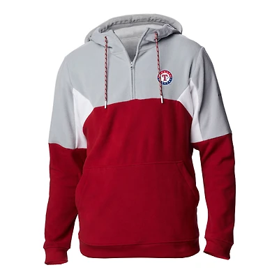 Men's Columbia Red Texas Rangers Lodge Fleece Quarter-Zip Hoodie
