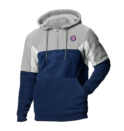 Men's Columbia Navy Washington Nationals Lodge Fleece Quarter-Zip Hoodie