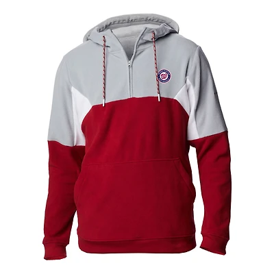 Men's Columbia Red Washington Nationals Lodge Fleece Quarter-Zip Hoodie