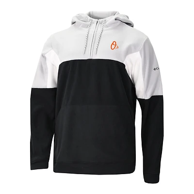 Men's Columbia Black Baltimore Orioles Lodge Fleece Quarter-Zip Hoodie