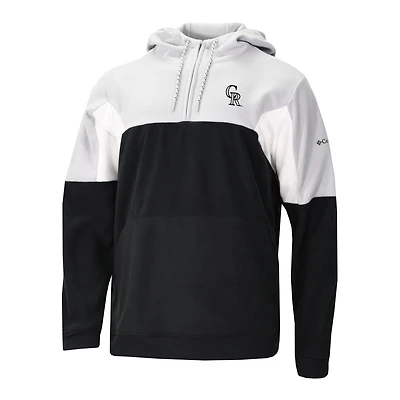 Men's Columbia Black Colorado Rockies Lodge Fleece Quarter-Zip Hoodie