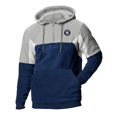 Men's Columbia Navy Houston Astros Lodge Fleece Quarter-Zip Hoodie