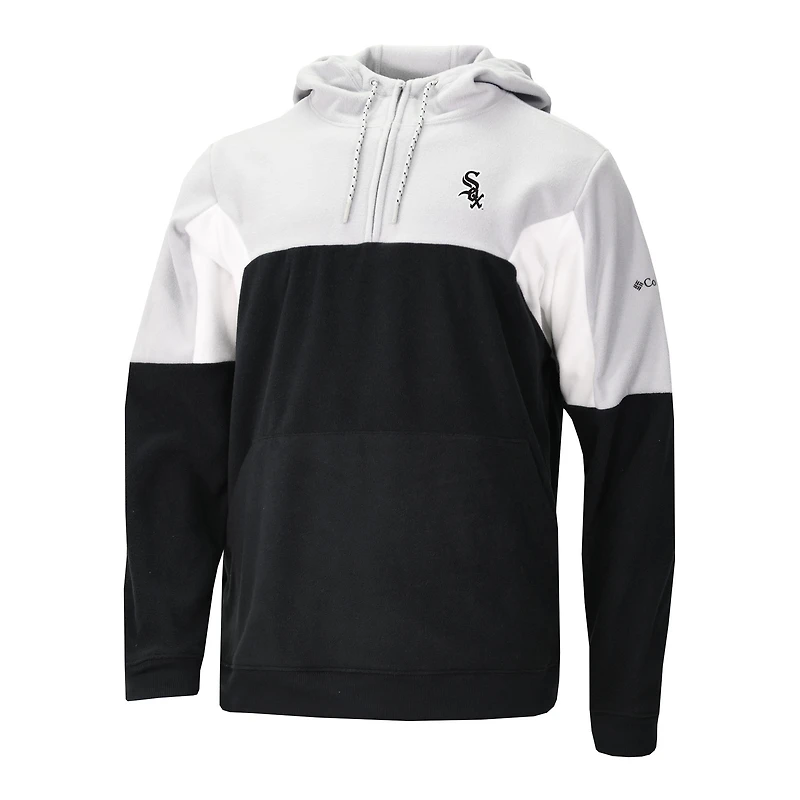 Men's Columbia Black Chicago White Sox Lodge Fleece Quarter-Zip Hoodie
