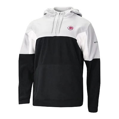 Men's Columbia Black Cincinnati Reds Lodge Fleece Quarter-Zip Hoodie