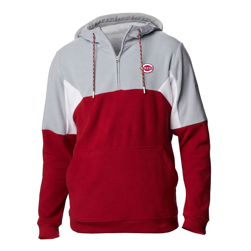 Men's Columbia Red Cincinnati Reds Lodge Fleece Quarter-Zip Hoodie