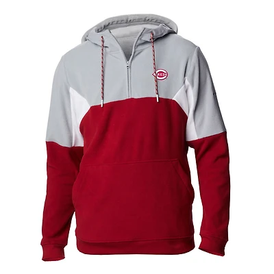 Men's Columbia Red Cincinnati Reds Lodge Fleece Quarter-Zip Hoodie