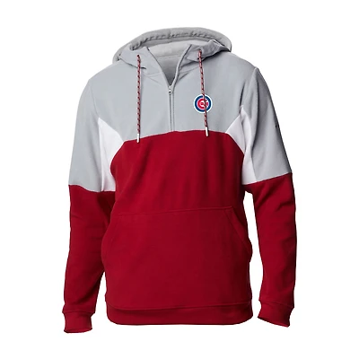 Men's Columbia Red Chicago Cubs Lodge Fleece Quarter-Zip Hoodie