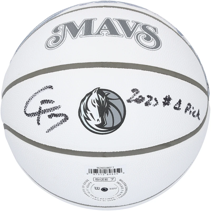 Cooper Flagg Dallas Mavericks Autographed Wilson Basketball with Inscription