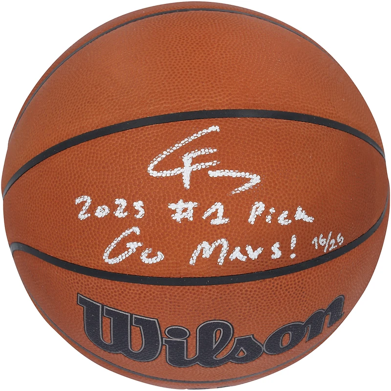 Cooper Flagg Dallas Mavericks Autographed Wilson Official Game Basketball with "2025 #1 Pick" & "Go Mavs!" Inscriptions - Limited Edition of 25