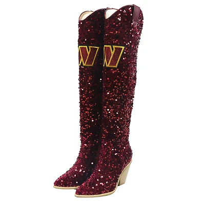Women's Cuce Washington Commanders Over-the-Knee Sequin Boots