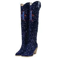 Women's Cuce Houston Texans Over-the-Knee Sequin Boots