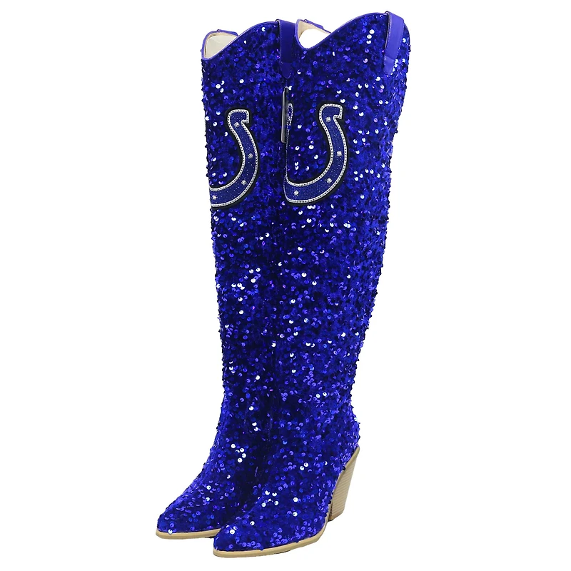 Women's Cuce Indianapolis Colts Over-the-Knee Sequin Boots
