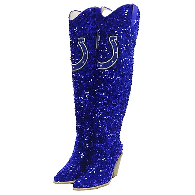 Women's Cuce Indianapolis Colts Over-the-Knee Sequin Boots