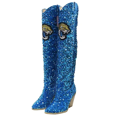Women's Cuce Jacksonville Jaguars Over-the-Knee Sequin Boots