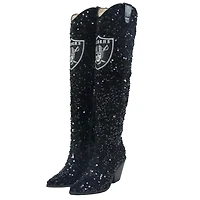Women's Cuce Las Vegas Raiders Over-the-Knee Sequin Boots