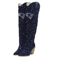 Women's Cuce New England Patriots Over-the-Knee Sequin Boots