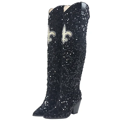 Women's Cuce New Orleans Saints Over-the-Knee Sequin Boots