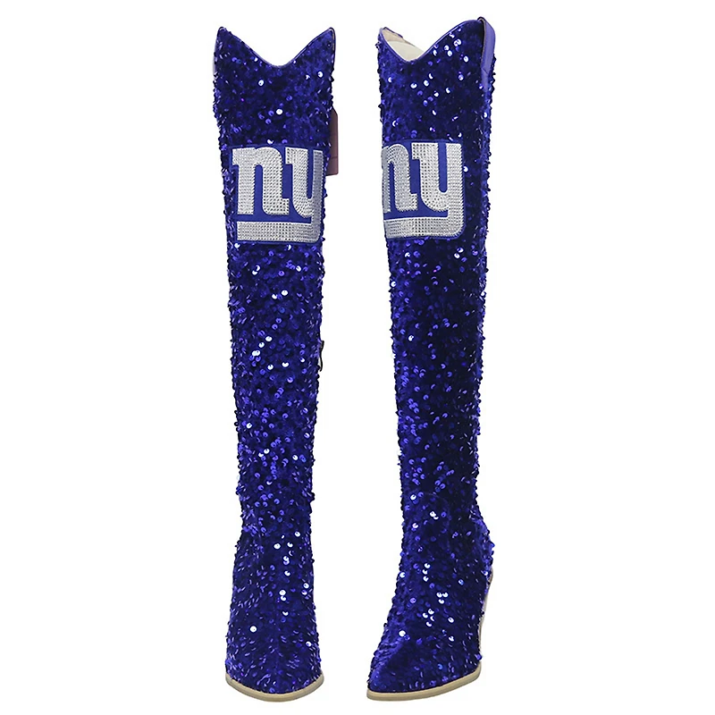 Women's Cuce New York Giants Over-the-Knee Sequin Boots