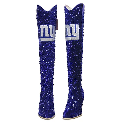 Women's Cuce New York Giants Over-the-Knee Sequin Boots