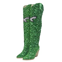 Women's Cuce Philadelphia Eagles Over-the-Knee Sequin Boots