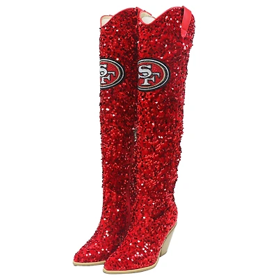 Women's Cuce San Francisco 49ers Over-the-Knee Sequin Boots